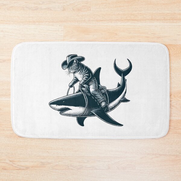Item preview, Meowdy Texas Cowboy Rodeo Cat Ride On Shark designed and sold by TomFrontierArt.