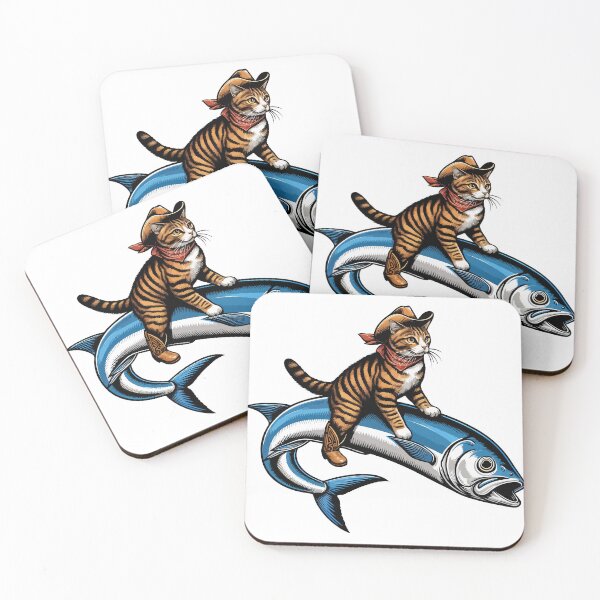 Item preview, Meowdy Texas Cowboy Rodeo Cat Ride On Sardine designed and sold by TomFrontierArt.