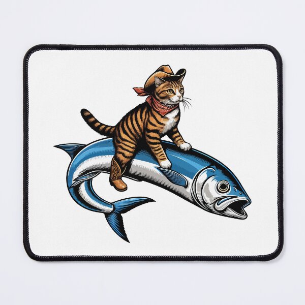 Item preview, Meowdy Texas Cowboy Rodeo Cat Ride On Sardine designed and sold by TomFrontierArt.
