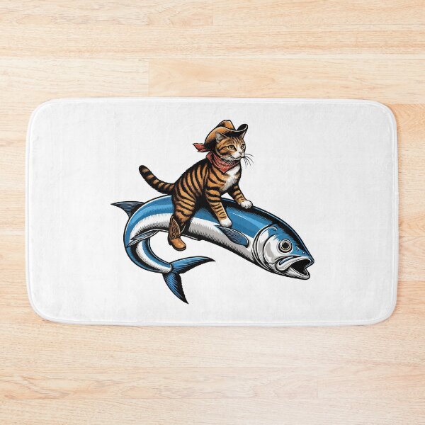 Item preview, Meowdy Texas Cowboy Rodeo Cat Ride On Sardine designed and sold by TomFrontierArt.
