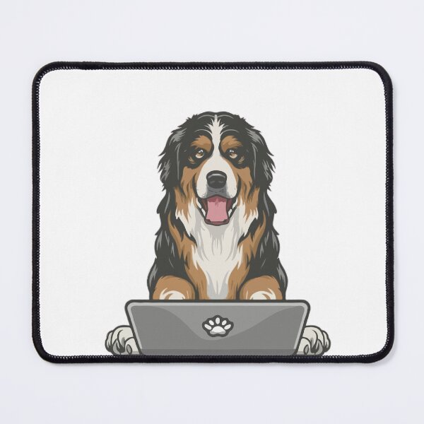 Item preview, Bernese Mountain Dog with laptop designed and sold by Blemenowo.