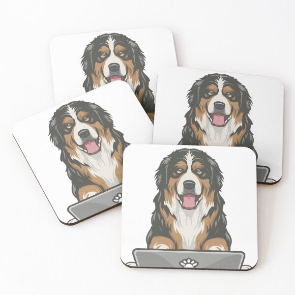 Item preview, Bernese Mountain Dog with laptop designed and sold by Blemenowo.