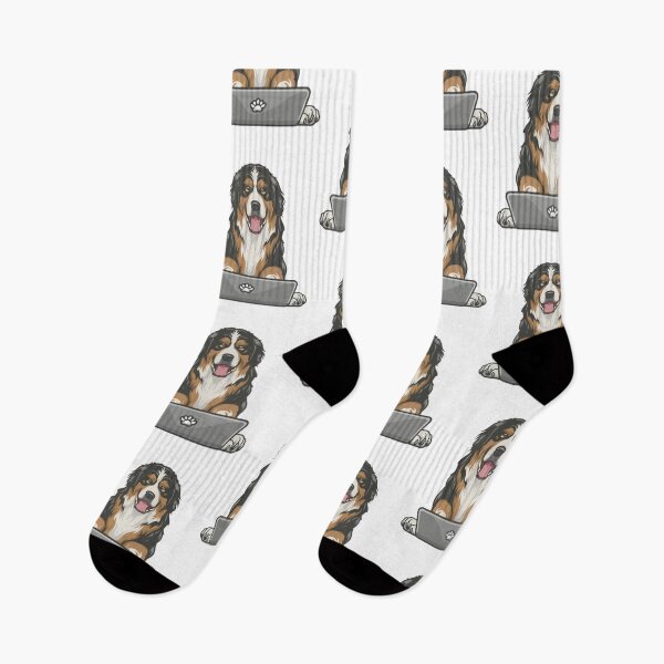 Item preview, Bernese Mountain Dog with laptop designed and sold by Blemenowo.