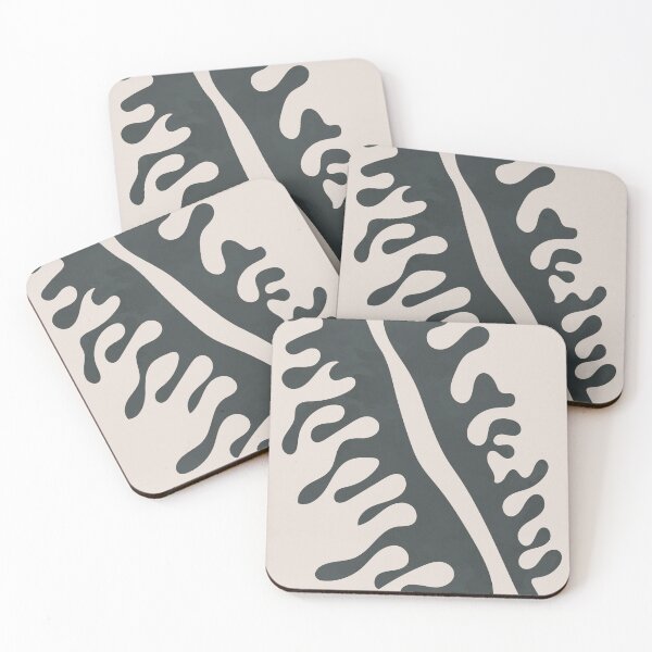 Item preview, Abstract Two Wavy Leaves in Black designed and sold by technicolorable_art.