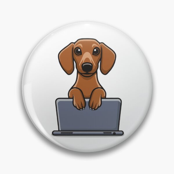Item preview, Dachshund with laptop designed and sold by Blemenowo.