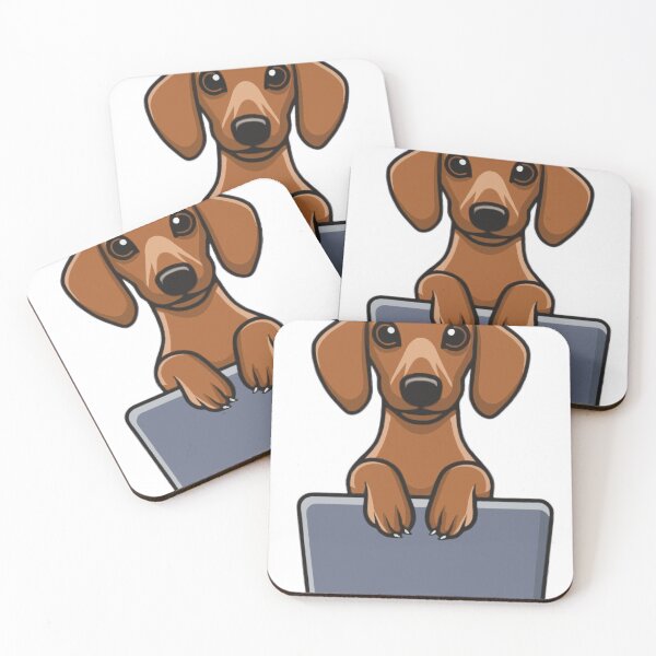 Item preview, Dachshund with laptop designed and sold by Blemenowo.