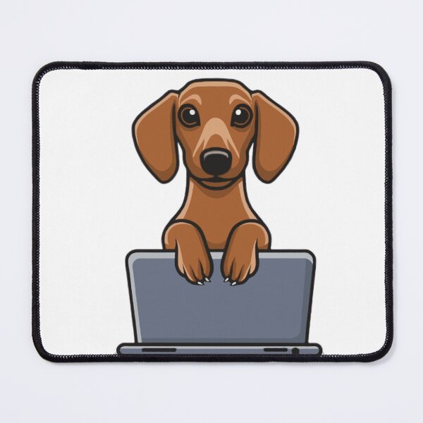 Item preview, Dachshund with laptop designed and sold by Blemenowo.