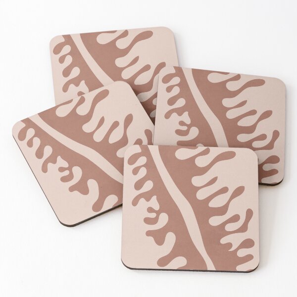 Item preview, Abstract Two Wavy Leaves in Earth Tones designed and sold by technicolorable_art.