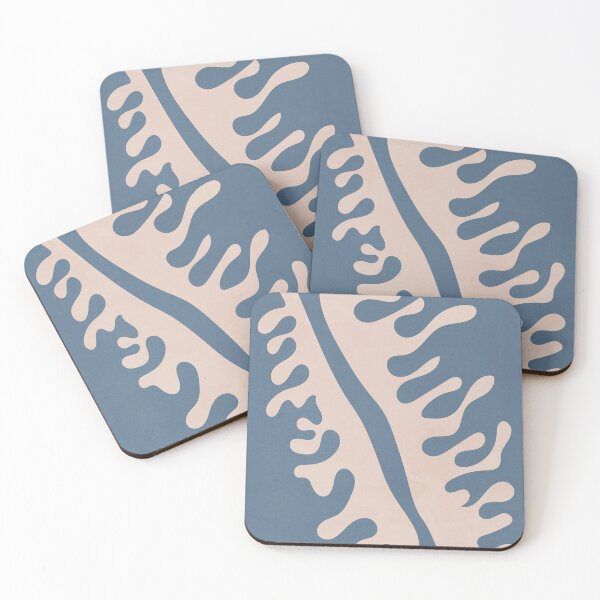Item preview, Abstract Two Wavy Leaves in Blue designed and sold by technicolorable_art.