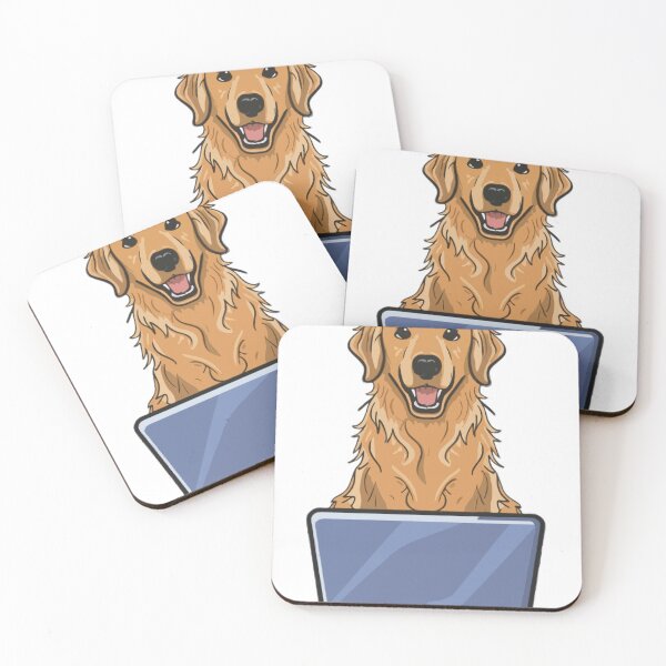 Item preview, Golden Retriever with laptop designed and sold by Blemenowo.