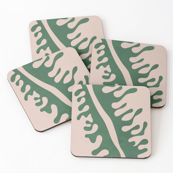 Item preview, Abstract Two Wavy Leaves in Green designed and sold by technicolorable_art.