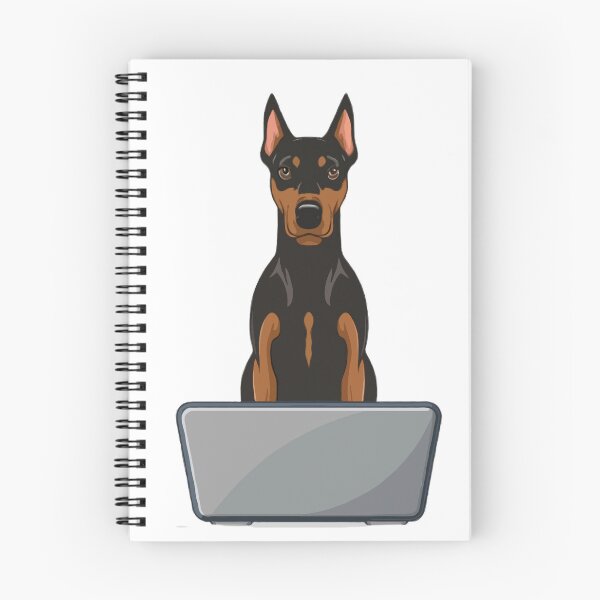 Item preview, Doberman Pinscher with laptop designed and sold by Blemenowo.