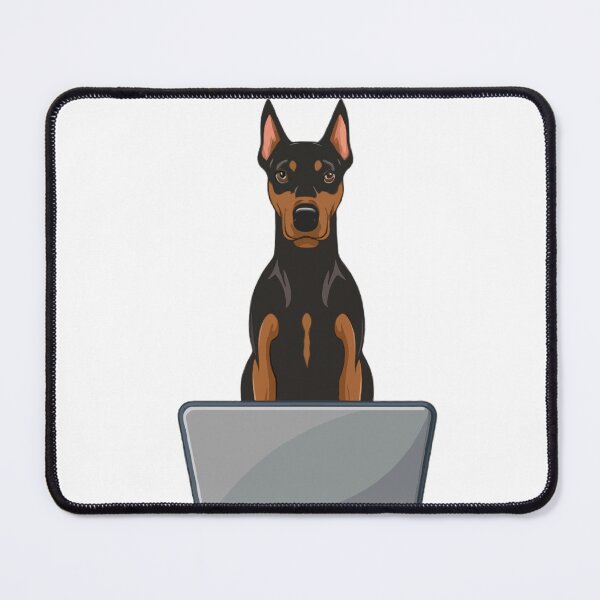 Item preview, Doberman Pinscher with laptop designed and sold by Blemenowo.