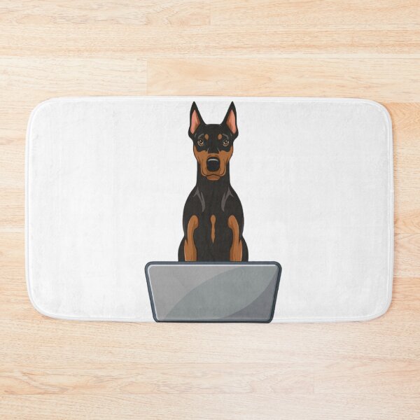 Item preview, Doberman Pinscher with laptop designed and sold by Blemenowo.