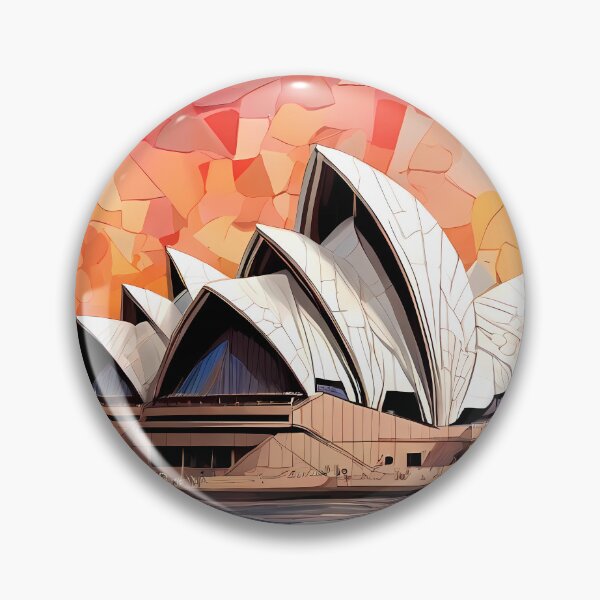 Item preview, Sunrise Mosaic: Sydney Opera Shimmers designed and sold by purrfect pattern.