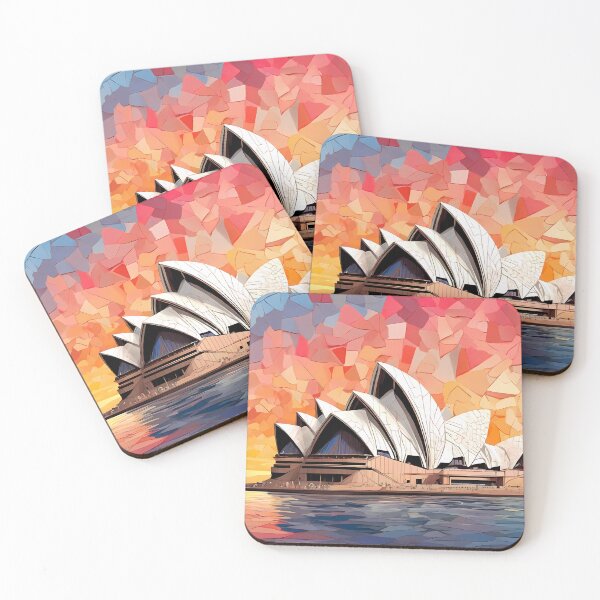 Item preview, Sunrise Mosaic: Sydney Opera Shimmers designed and sold by purrfect pattern.