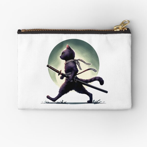 Item preview, Cool Black Cat Samurai Ninja Anime Japan Art designed and sold by TomFrontierArt.