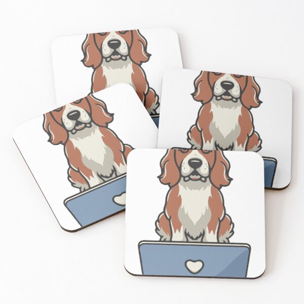 Item preview, Cocker Spaniel with laptop designed and sold by Blemenowo.