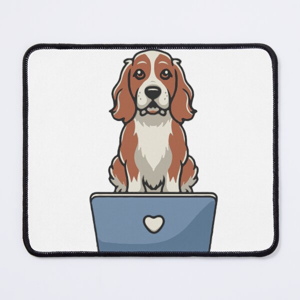 Item preview, Cocker Spaniel with laptop designed and sold by Blemenowo.