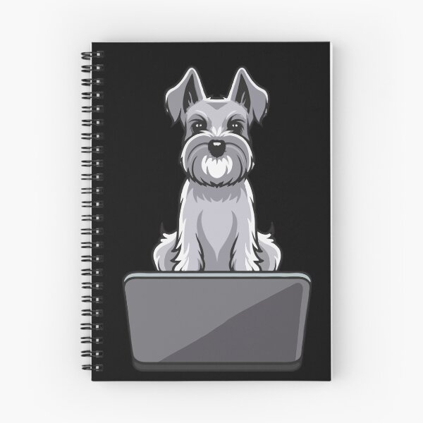 Item preview, Schnauzer with laptop designed and sold by Blemenowo.