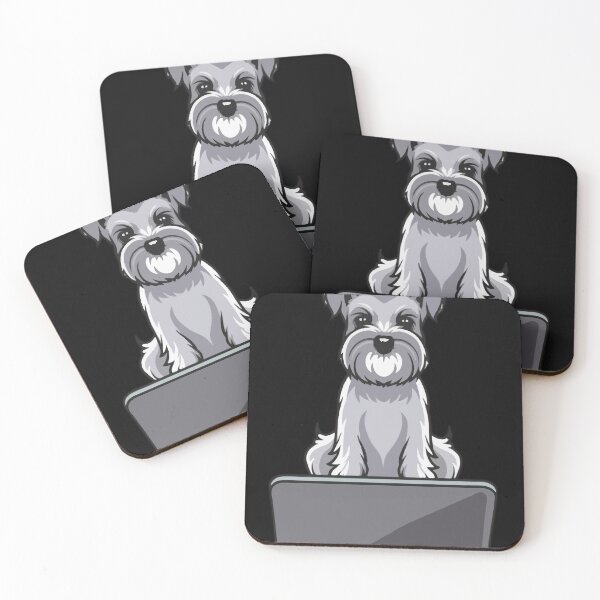 Item preview, Schnauzer with laptop designed and sold by Blemenowo.