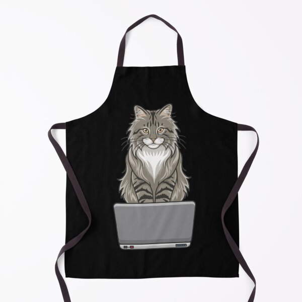 Item preview, Norwegian Forest Cat with laptop designed and sold by Blemenowo.