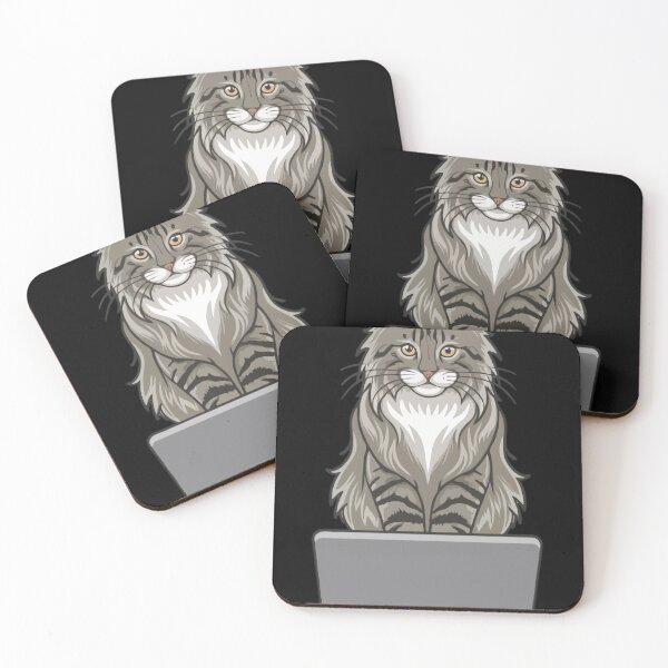 Item preview, Norwegian Forest Cat with laptop designed and sold by Blemenowo.