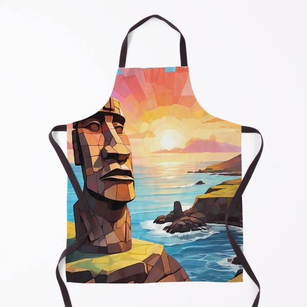 Item preview, Moai Awaken: Unveil the Mosaic Dawn designed and sold by purrfect pattern.
