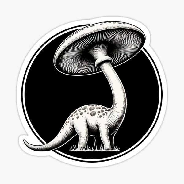 Artikel-Vorschau von Lustiger einfacher Pilzhut-Dinosaurier Brontosaurus, designt und verkauft von TomFrontierArt.