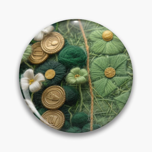 Item preview, Green Clovers and Golden Coins: Needle Felting Art designed and sold by Piotrek0001.