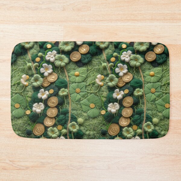 Item preview, Green Clovers and Golden Coins: Needle Felting Art designed and sold by Piotrek0001.