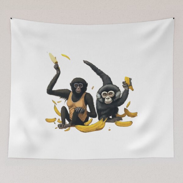 Item preview, Banana Bonanza: Playful Monkeys Cartoon T-Shirt Design" designed and sold by artistmagicshop.