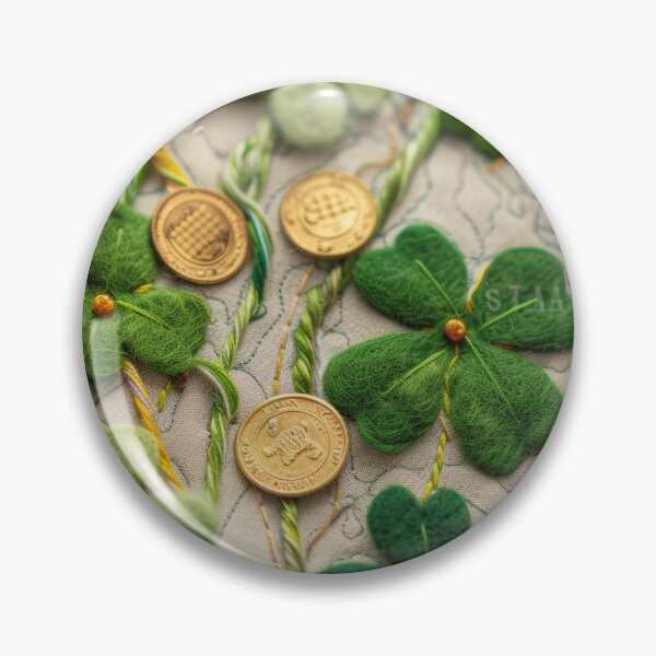 Item preview, Green Clovers and Golden Coins: Needle Felting Art designed and sold by Piotrek0001.