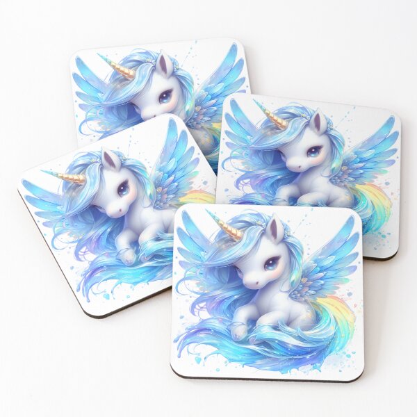 Item preview, RAINBOW UNICORN BLUE 02 designed and sold by CHIBI_POPZ.