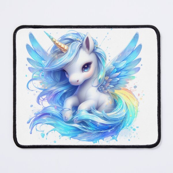 Item preview, RAINBOW UNICORN BLUE 02 designed and sold by CHIBI_POPZ.