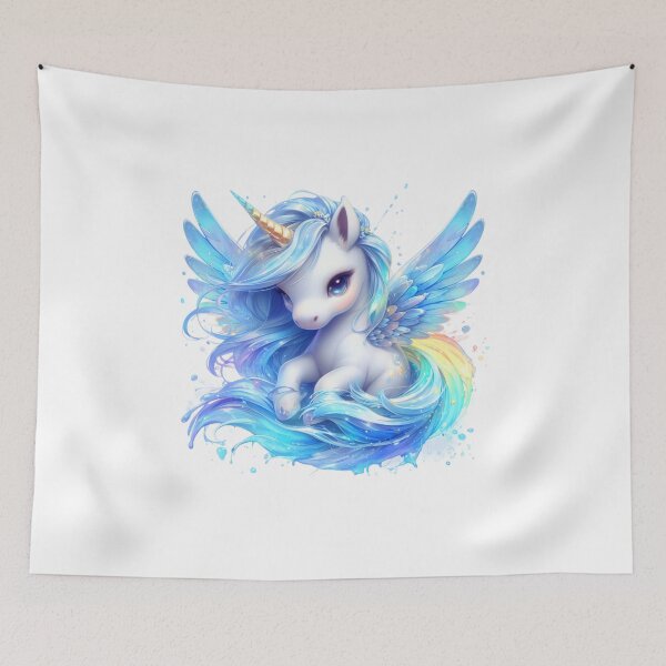 Item preview, RAINBOW UNICORN BLUE 02 designed and sold by CHIBI_POPZ.