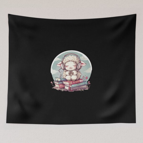 Item preview, Cute Sheep Audiobook Lover - Kawaii Style T-Shirt Design designed and sold by zax454.