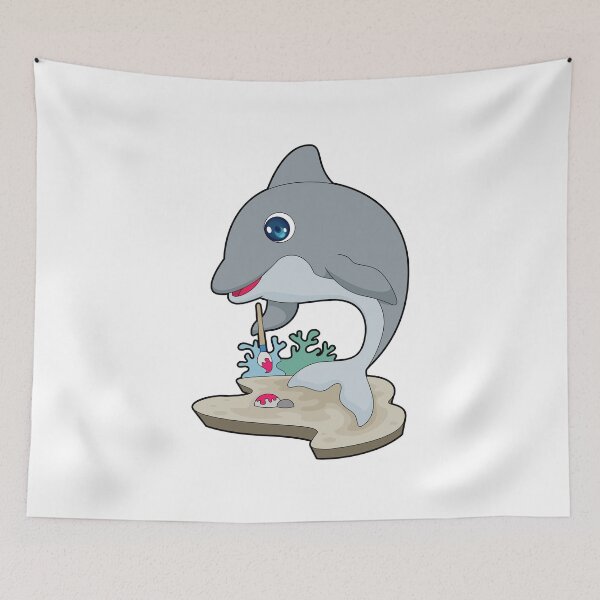 Item preview, Dolphin Painter Paintbrush Painting designed and sold by Snabdesign84.