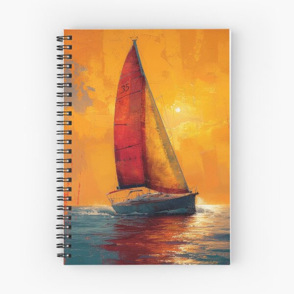 Item preview, Maritime sailboat moon sea nautical designed and sold by ArtHouseNiklas.