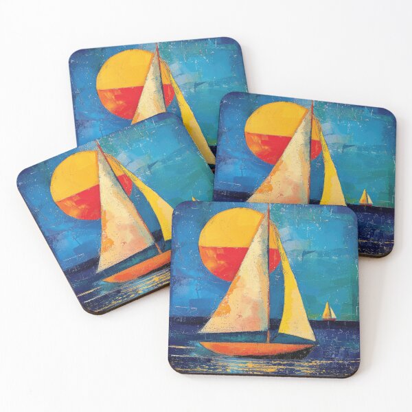 Item preview, Maritime sailboat moon sea nautical designed and sold by ArtHouseNiklas.