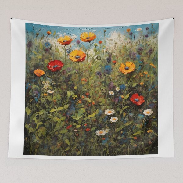 Item preview, Vibrant wildflower growth in meadow designed and sold by enhan.