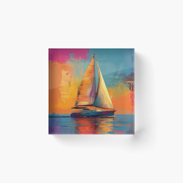 Item preview, Maritime sailboat moon sea nautical designed and sold by ArtHouseNiklas.