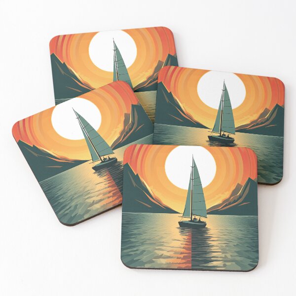Item preview, Maritime sailboat moon sea nautical designed and sold by ArtHouseNiklas.