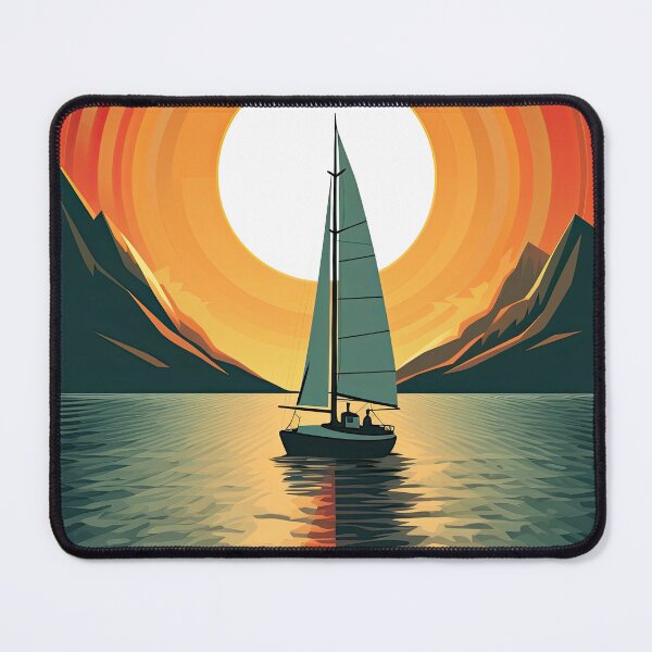 Item preview, Maritime sailboat moon sea nautical designed and sold by ArtHouseNiklas.