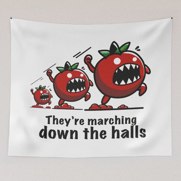 Item preview, Marching Attack of the Killer Tomatoes designed and sold by ChunkByChunk.