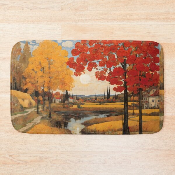 Item preview, Beautiful autumn day with red fall foliage and sunlight designed and sold by enhan.