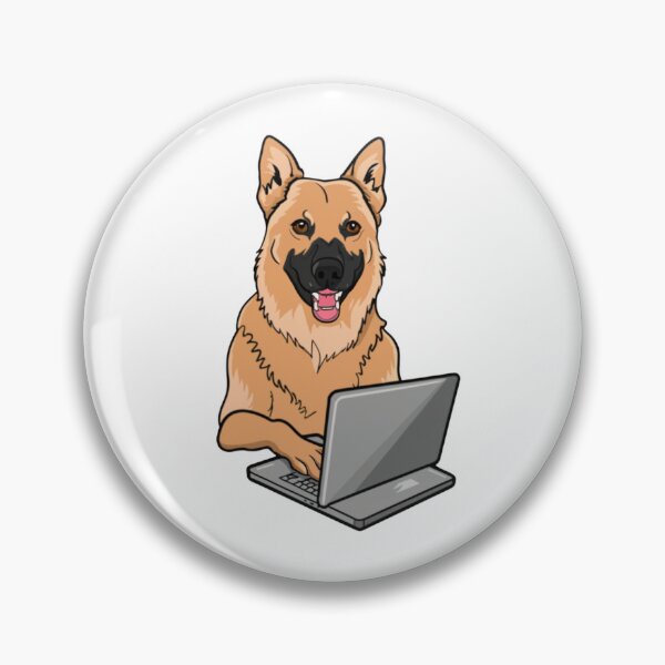 Item preview, German Shepard with laptop designed and sold by Blemenowo.