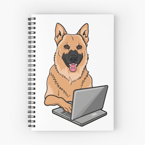 Item preview, German Shepard with laptop designed and sold by Blemenowo.