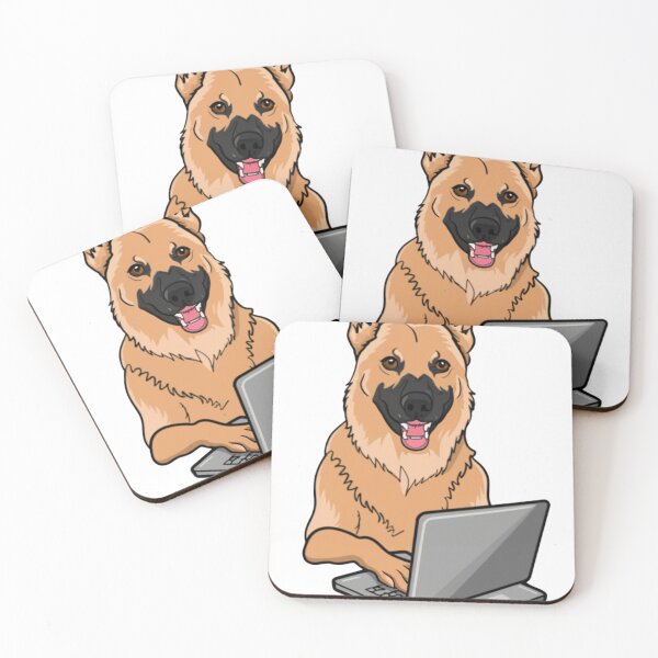 Item preview, German Shepard with laptop designed and sold by Blemenowo.