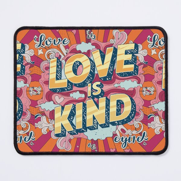 Item preview, Pop Art Surrealism "Love is Kind" Typography Illustration - Retro Vibrant Design designed and sold by HahaHandlesHub.